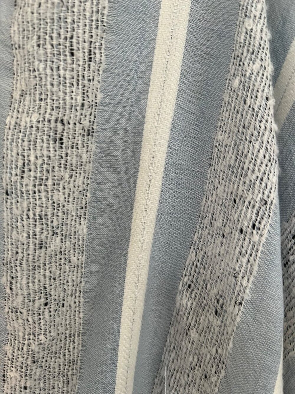 Ann Taylor Blue White Striped Lightweight Kimono Poncho Cardigan Cover Up Coasta - Picture 4 of 7